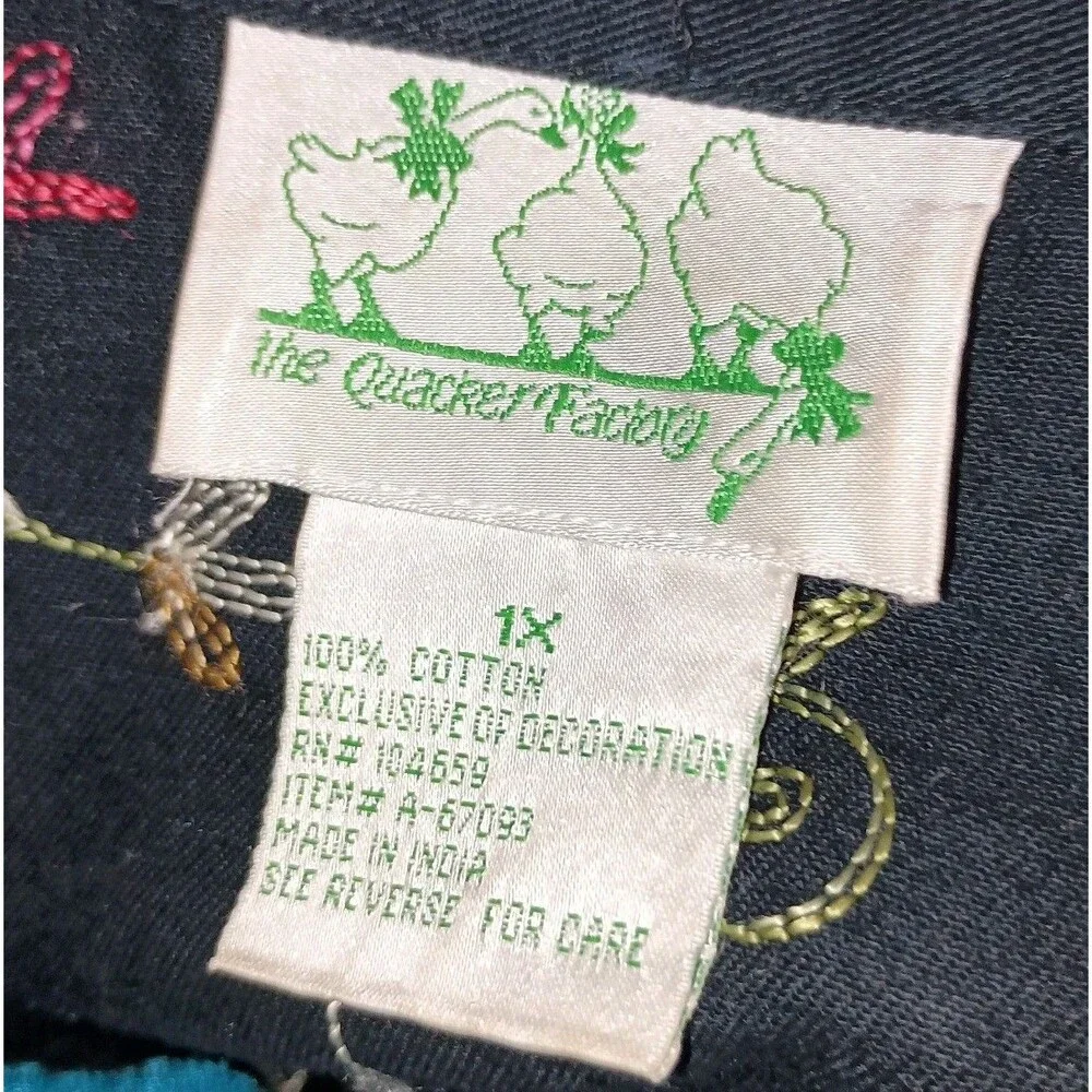 Quacker Factory Jacket Womens 1X 3/4 Sleeve Floral Butterfly Beaded Embellished
